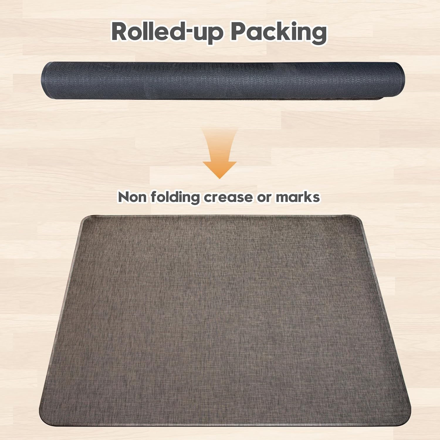 Sycoodeal Office Chair Mat for Hardwood & Tile Floor,Computer Gaming Chair Mat for Rolling Chairs Non-Curve, Anti-Slip, Heavy Duty Floor Protector for Home Office,Dark Coffee (36 x 48)